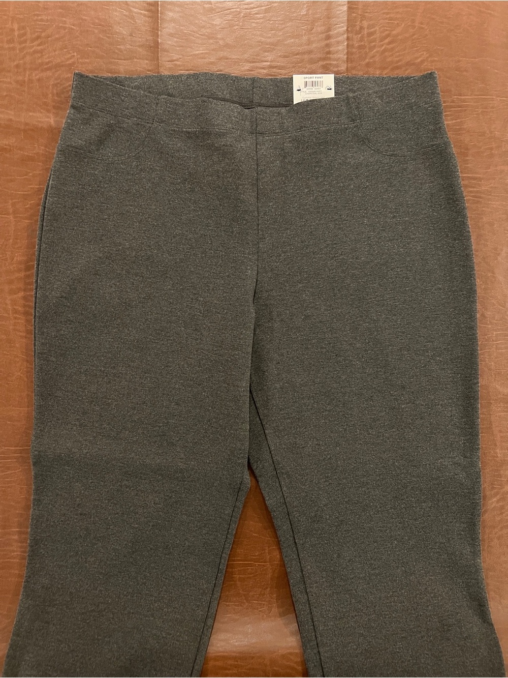 NWT Karen Scott Charcoal Heather Sport Pull-On Comfort Pants - PXL